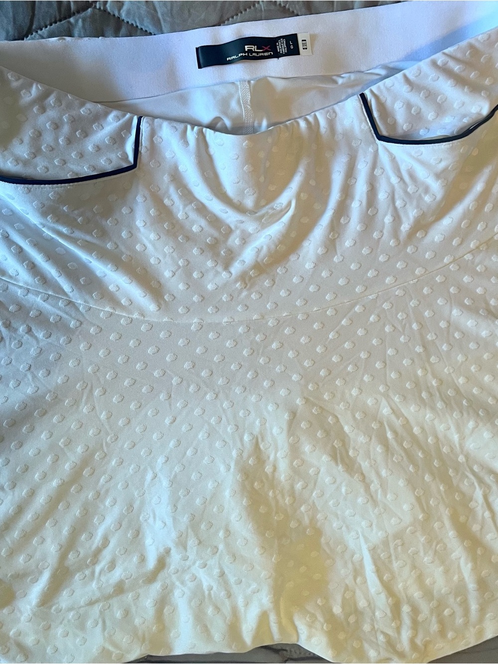 RLX Ralph Lauren White Golf Skort with Navy Trim